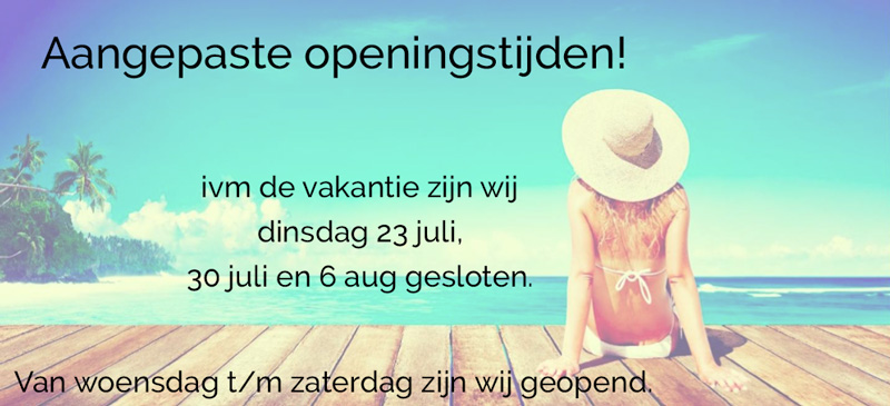 Aangepaste openingstijden vakantie